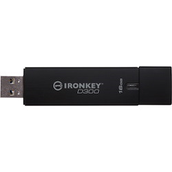 IronKey D300 16 GB USB 3.0 Flash Drive - Black - 256-bit AES
