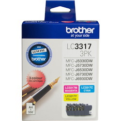 Brother LC33173PK Original Standard Yield Inkjet Ink Cartridge - Cyan, Magenta, Yellow - 3 / Pack