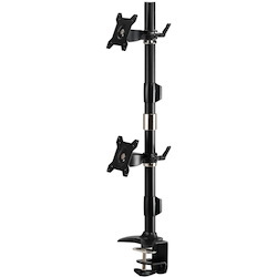 Amer Mounts Clamp Based Vertical Dual Monitor Mount for two 15"-24" LCD/LED Flat Panels