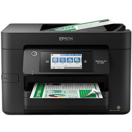 Epson WorkForce Pro WF-4820 Inkjet Multifunction Printer-Color-Copier/Fax/Scanner-4800x2400 dpi Print-Automatic Duplex Print-33000 Pages-250 sheets Input-1200 dpi Optical Scan-Color Fax-Wireless LAN-Epson Connect-Android Printing-Mopria