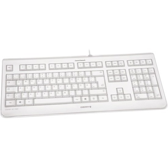 CHERRY KC 1068 Keyboard - Cable Connectivity - USB Interface - English (UK) - QWERTY Layout - Pale Gray