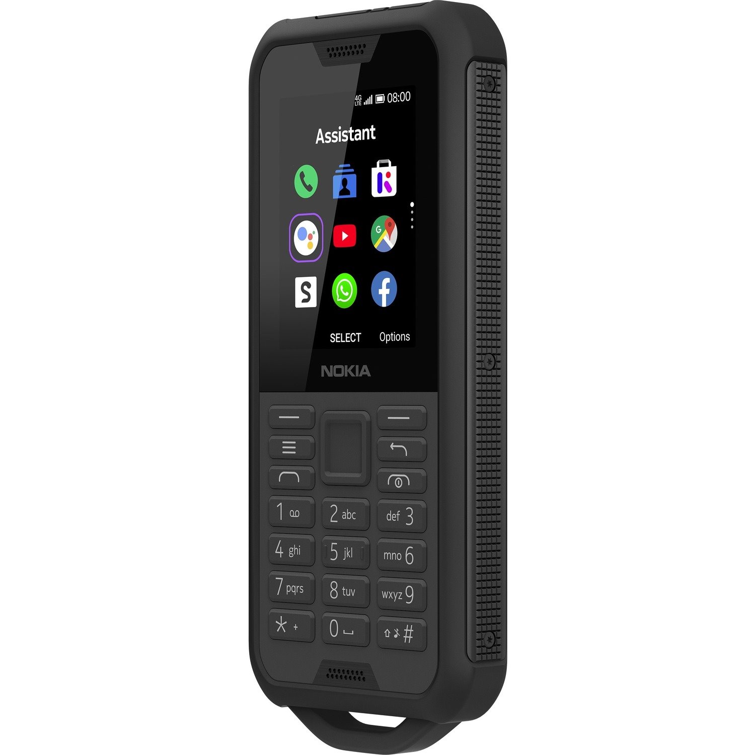 Nokia 800 Tough TA-1180 4 GB Feature Phone - 6.1 cm (2.4") Active Matrix TFT LCD QVGA 240 x 320 - Cortex A7Dual-core (2 Core) 1.10 GHz - 512 MB RAM - 4G - Black Steel