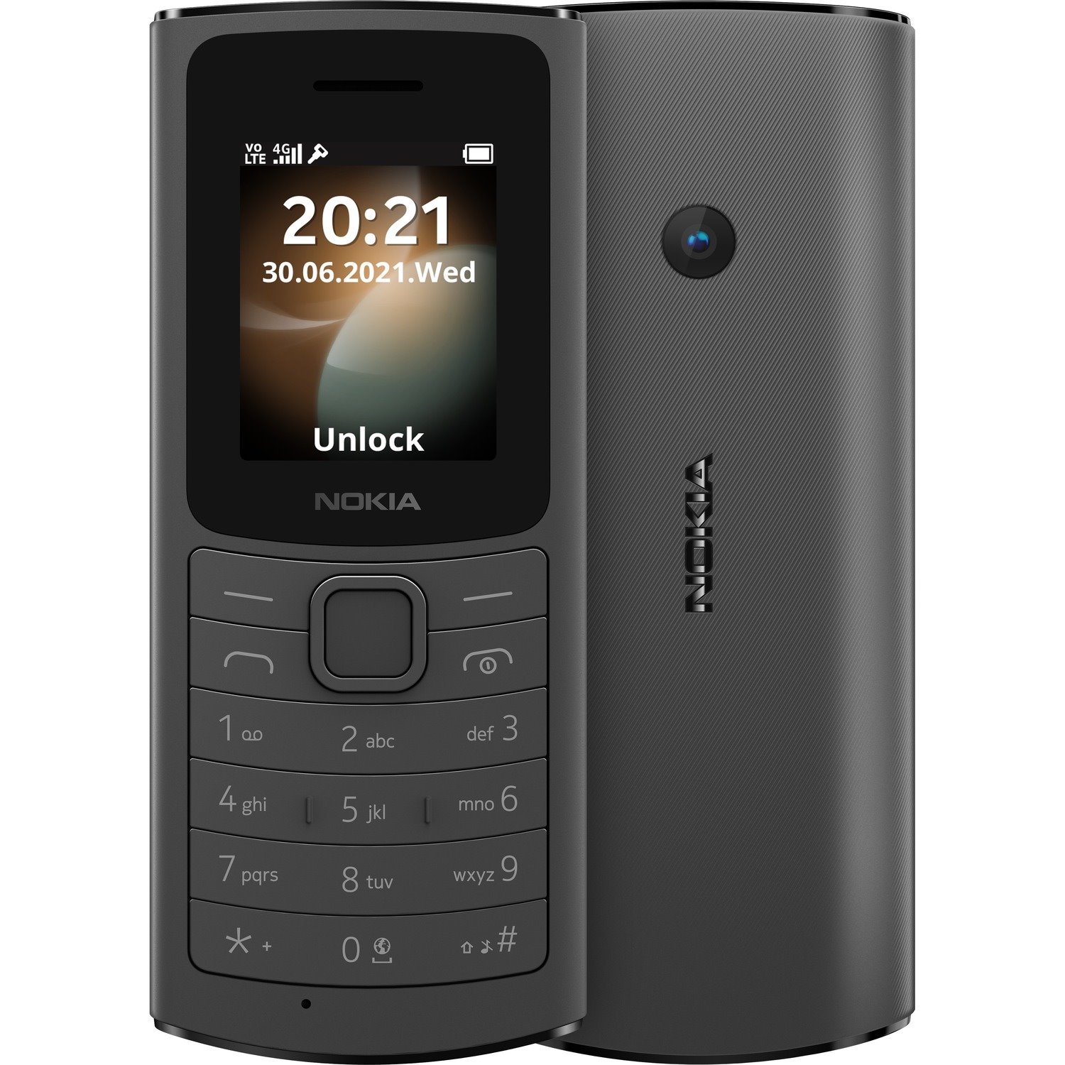 Nokia 110 128 MB Feature Phone - 4.6 cm (1.8") TFT LCD QQVGA 120 x 160 - 48 MB RAM - Series 30+ - 4G - Black