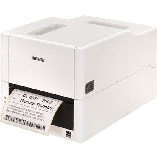 Citizen CL-E321 Desktop Direct Thermal/Thermal Transfer Printer - Monochrome - Label Print - USB - Serial