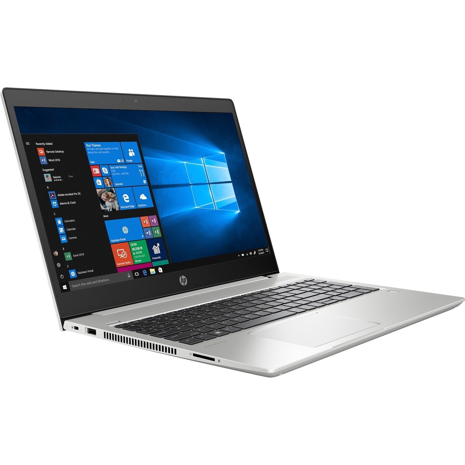 HP ProBook 450 G6 39.6 cm (15.6") Notebook - 1920 x 1080 - Intel Core i7 8th Gen i7-8565U Quad-core (4 Core) 1.80 GHz - 8 GB Total RAM - 256 GB SSD - Natural Silver