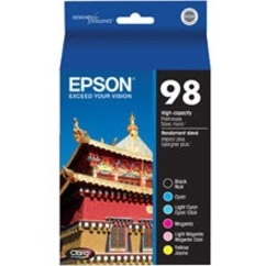 Epson Claria 98 Original High Yield Inkjet Ink Cartridge - Black, Cyan, Light Cyan, Magenta, Light Magenta, Yellow - 6 Pack