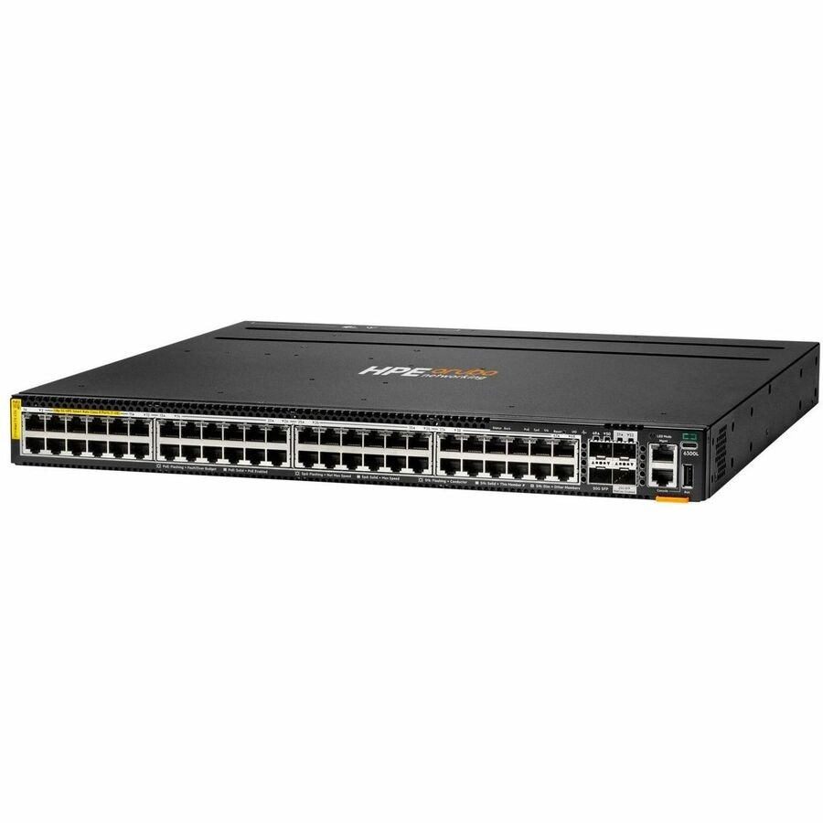 Aruba CX 6300 48 Ports Manageable Ethernet Switch - 5 Gigabit Ethernet, 50 Gigabit Ethernet, 25 Gigabit Ethernet - 5GBase-T, 50GBase-X, 25GBase-X