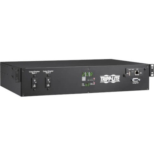 Eaton Tripp Lite Series 2.9kW 120V Single-Phase ATS/Monitored PDU - 24 5-15/20R & 1 L5-30R Outlets, Dual L5-30P Inputs, 10 ft. Cords, 2U, TAA