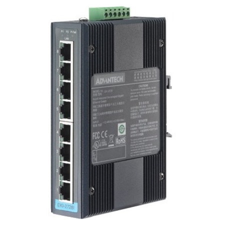 Advantech 8-port Industrial Unmanaged GbE Switch W/T