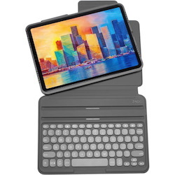 ZAGG Pro Keys Keyboard/Cover Case (Book Fold) for 27.9 cm (11") Apple iPad Pro Tablet - Charcoal
