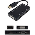 5PK DisplayPort 1.2 Male to DVI, HDMI, VGA Female Black Adapters Which Comes with Audio For Resolution Up to 1920x1200 (WUXGA)