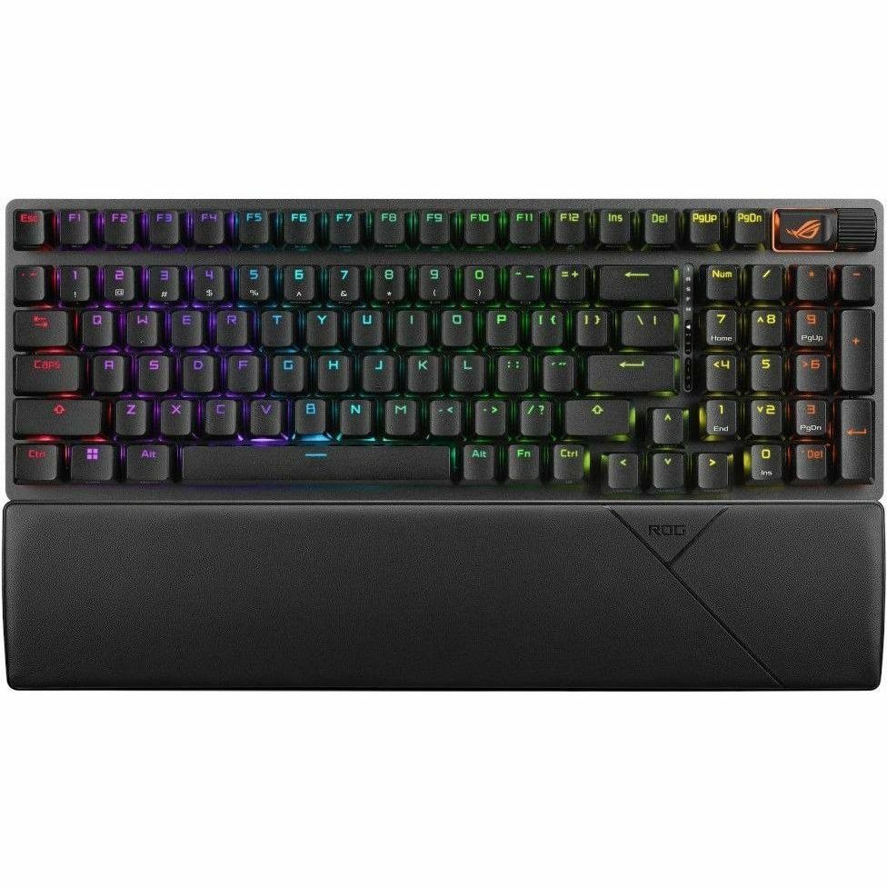 Asus ROG Strix Scope II 96 Wireless Gaming Keyboard - Wired/Wireless Connectivity - USB 2.0 Type A Interface - RGB LED - Black