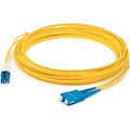 AddOn 15m ASC (Male) to LC (Male) Yellow OS2 Duplex Fiber OFNR (Riser-Rated) Patch Cable