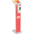 CTA Digital Premium Locking Floor Stand Kiosk with Graphic Card Slot and Automatic Soap Dispenser (White)