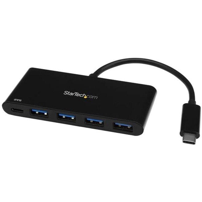 StarTech.com 4 Port USB C Hub with 4x USB Type-A (USB 3.0 SuperSpeed 5Gbps) - 60W Power Delivery Passthrough - Portable C to A Adapter Hub