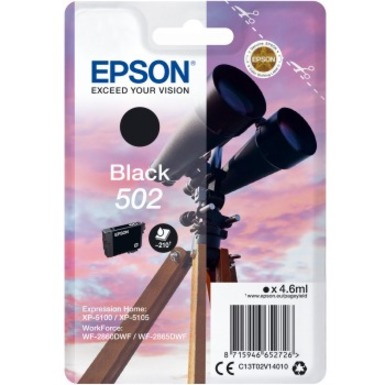 Epson 502 Original Inkjet Ink Cartridge - Single Pack - Black - 1 Pack