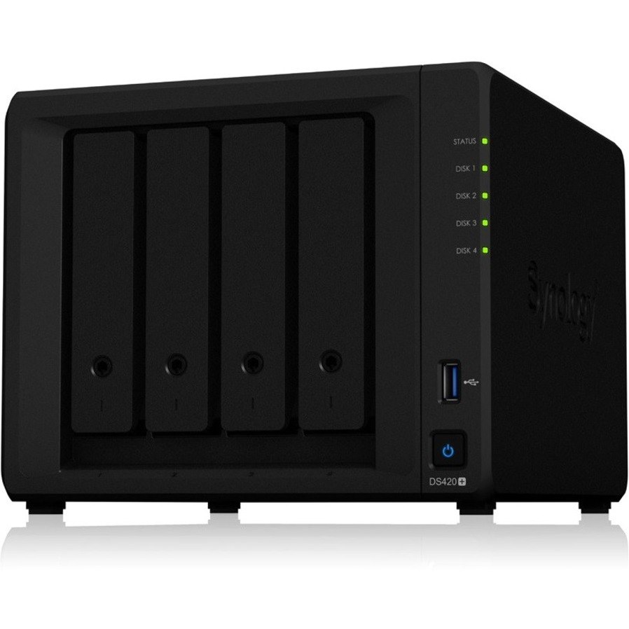 Synology DiskStation DS420+ 4 x Total Bays SAN/NAS Storage System - 32 TB HDD - Intel Celeron J4025 Dual-core (2 Core) 2 GHz - 2 GB RAM - DDR4 SDRAM Desktop