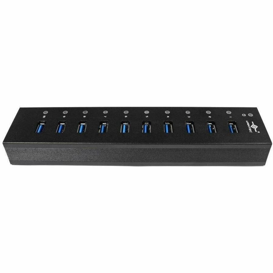 Vantec 10-Port Usb 3.0 Aluminum Hub With 12V/5A Premium Power Adapter