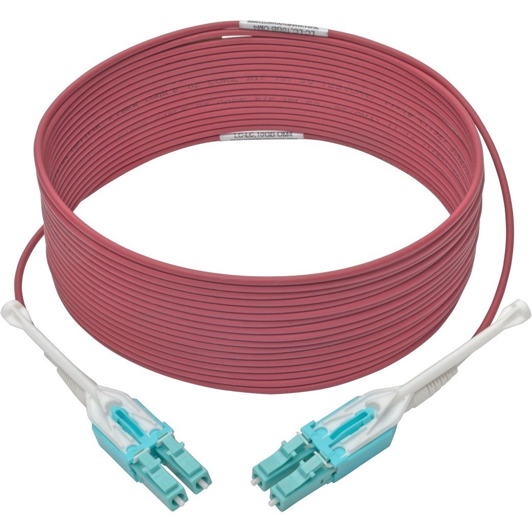 Eaton Tripp Lite Series 10G Duplex Multimode 50/125 OM4 LSZH Fiber Optic Cable (LC/LC), Push/Pull Tabs, Magenta, 6 m