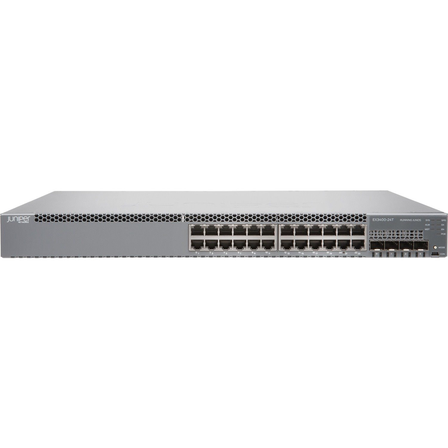 Juniper EX3400 EX3400-24T-TAA 24 Ports Manageable Ethernet Switch - Gigabit Ethernet, 40 Gigabit Ethernet, 10 Gigabit Ethernet - 40GBase-X, 10GBase-X, 1000Base-X, 1000Base-T - TAA Compliant