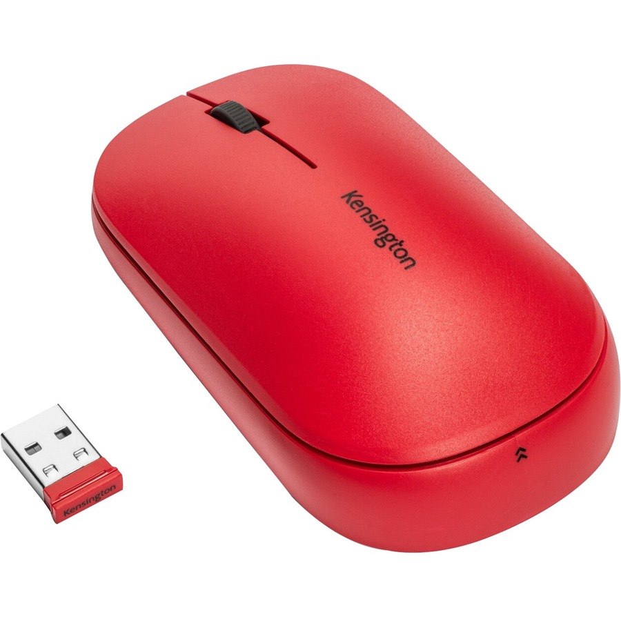 Kensington SureTrack Mouse - Bluetooth/Radio Frequency - USB 2.0 - Optical - 3 Button(s) - Red - 1 Pack - TAA Compliant