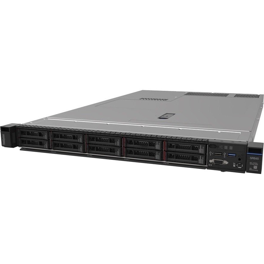 Lenovo ThinkSystem SR645 7D2X100DNA 1U Rack Server - 1 x AMD EPYC 7203 2.80 GHz - 32 GB RAM - Serial ATA Controller