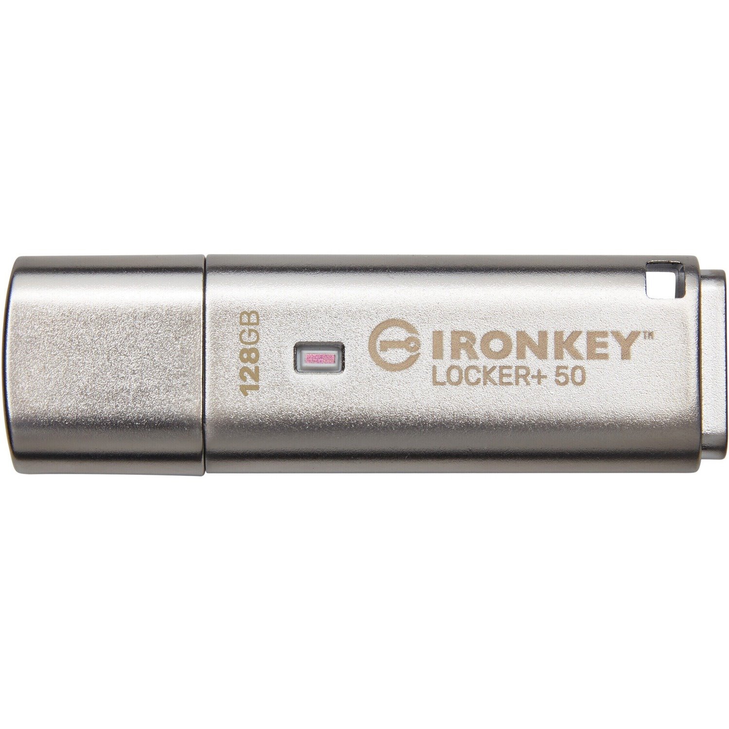 IronKey IKLP50 128 GB USB 3.2 (Gen 1) Type A Flash Drive - Silver - XTS-AES, 256-bit AES - TAA Compliant