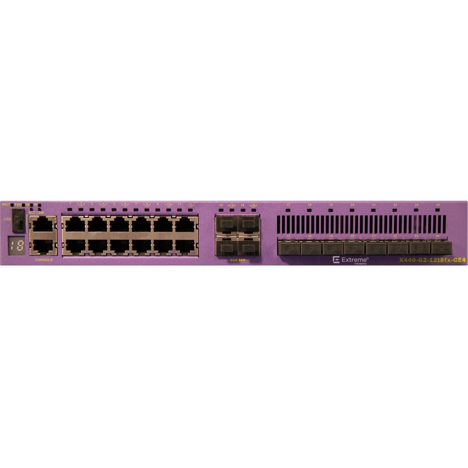 Extreme Networks Summit X440-G2 X440-G2-12t8fx-GE4 12 Ports Manageable Ethernet Switch - Gigabit Ethernet - 10/100/1000Base-T, 1000Base-X