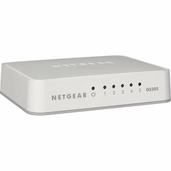Netgear GS205 5 Ports Ethernet Switch - Gigabit Ethernet - 10/100/1000Base-T
