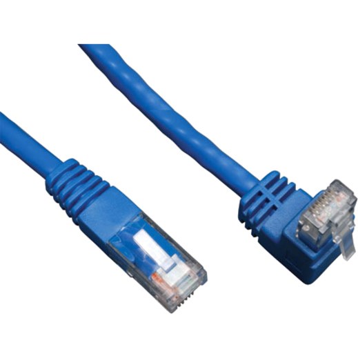 Tripp Lite by Eaton Up-Angle Cat6 Gigabit Molded UTP Ethernet Cable (RJ45 Right-Angle Up M to RJ45 M), Blue, 3 ft. (0.91 m)