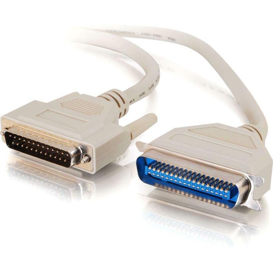C2G 12ft IEEE-1284 DB25 Male to Centronics 36 Male Parallel Printer Cable