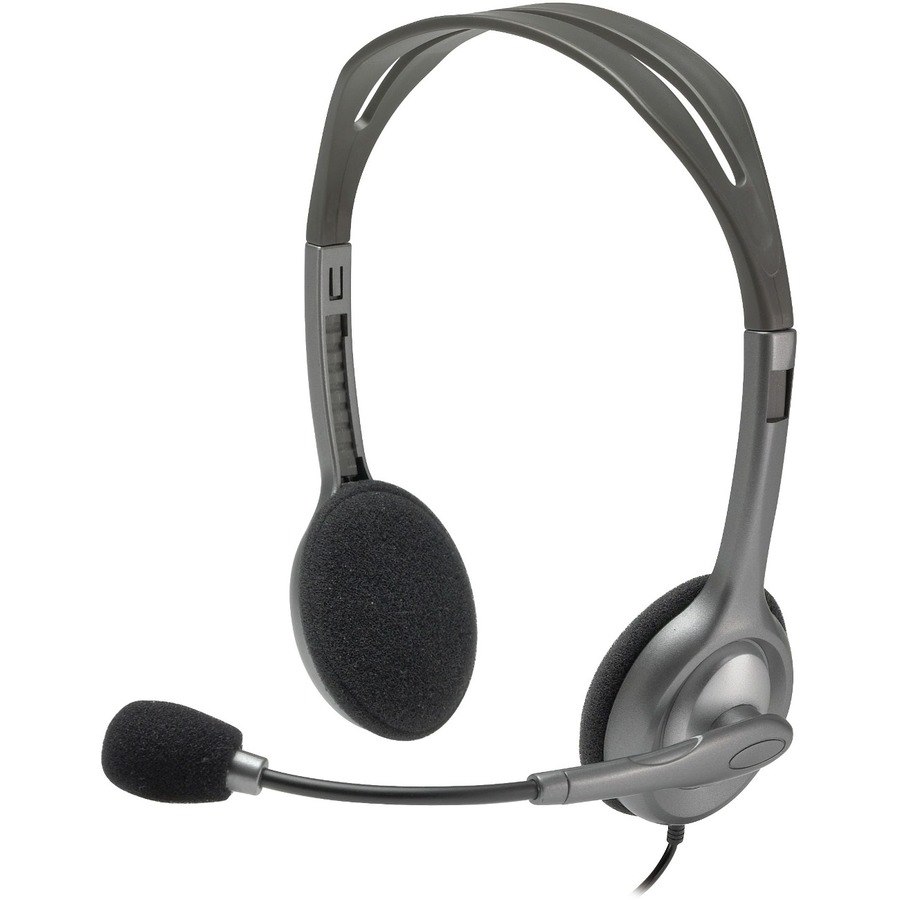 Logitech H110 Wired Over-the-head Stereo Headset - Black, Silver