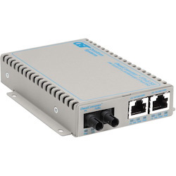 Omnitron Systems OmniConverter SE 10/100 PoE Fast Ethernet Fiber Media Converter Switch RJ45 ST Single-Mode 30km