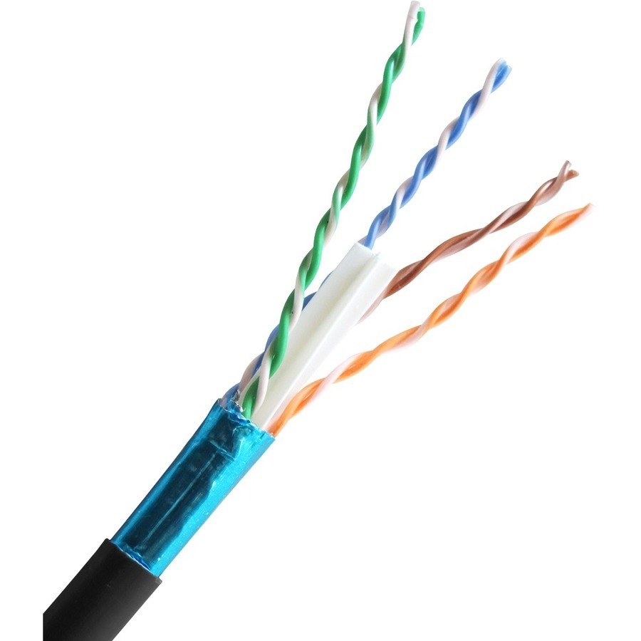 Comprehensive Cat 5e Shielded Plenum 350MHz Solid Black Bulk Cable 1000ft