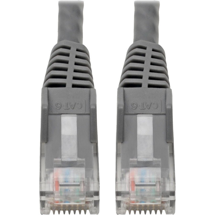 Eaton Tripp Lite Series Cat6 Gigabit Snagless Molded (UTP) Ethernet Cable (RJ45 M/M), PoE, Gray, 6-in. (15.24 cm)