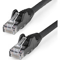 StarTech.com 7ft (2m) CAT6 Ethernet Cable, LSZH (Low Smoke Zero Halogen) 10 GbE Snagless 100W PoE UTP RJ45 Black Network Patch Cord, ETL
