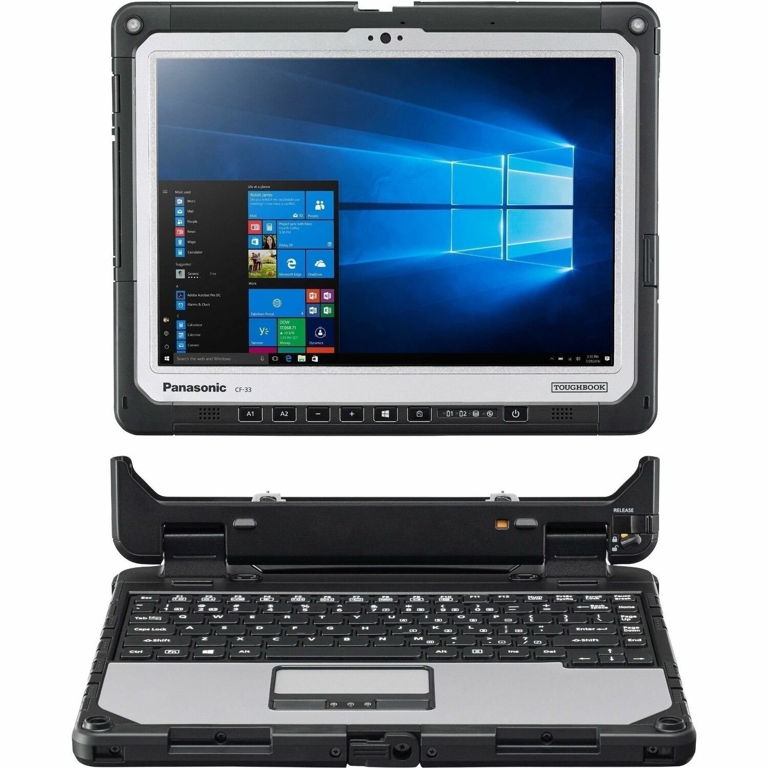 Panasonic TOUGHBOOK CF-33 CF-33UZ019AM 12" Touchscreen Rugged Detachable 2 in 1 Notebook - QHD - Intel Core i5 12th Gen i5-1245U - vPro Technology - 16 GB - 512 GB SSD