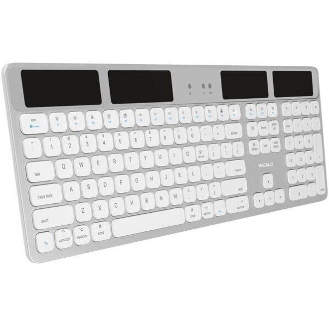 Macally Aluminum Solar Powered Slim Bluetooth Keyboard For Mac