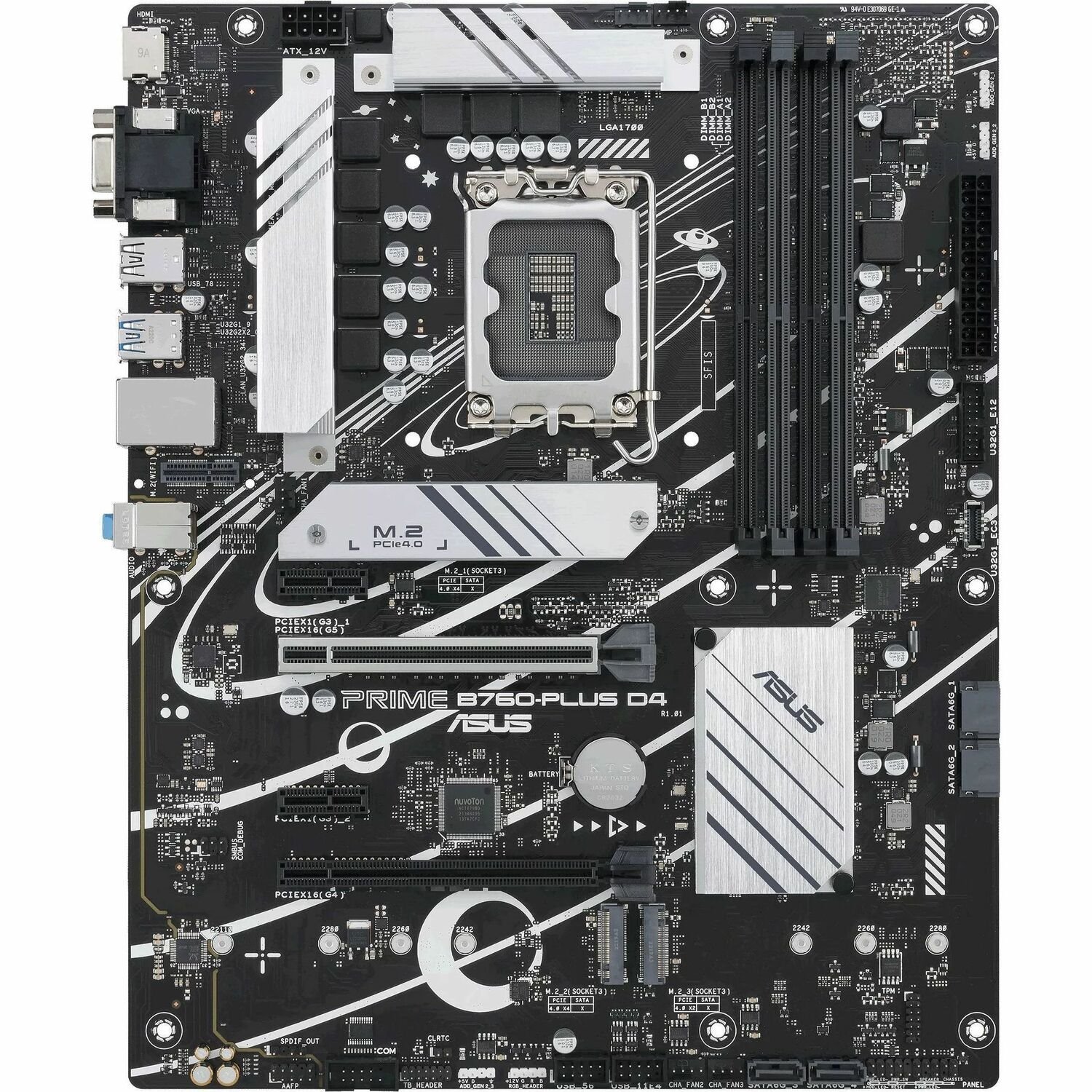 Asus Prime B760-PLUS D4 Desktop Motherboard - Intel B760 Chipset - Socket LGA-1700 - ATX