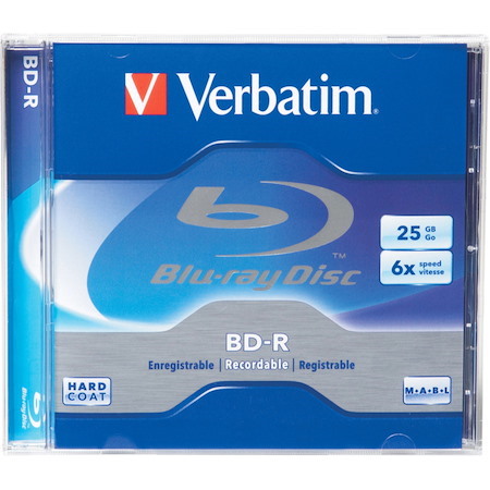 Verbatim 96910 Blu-ray Recordable Media - BD-R - 6x - 25 GB - 1 Pack Jewel Case