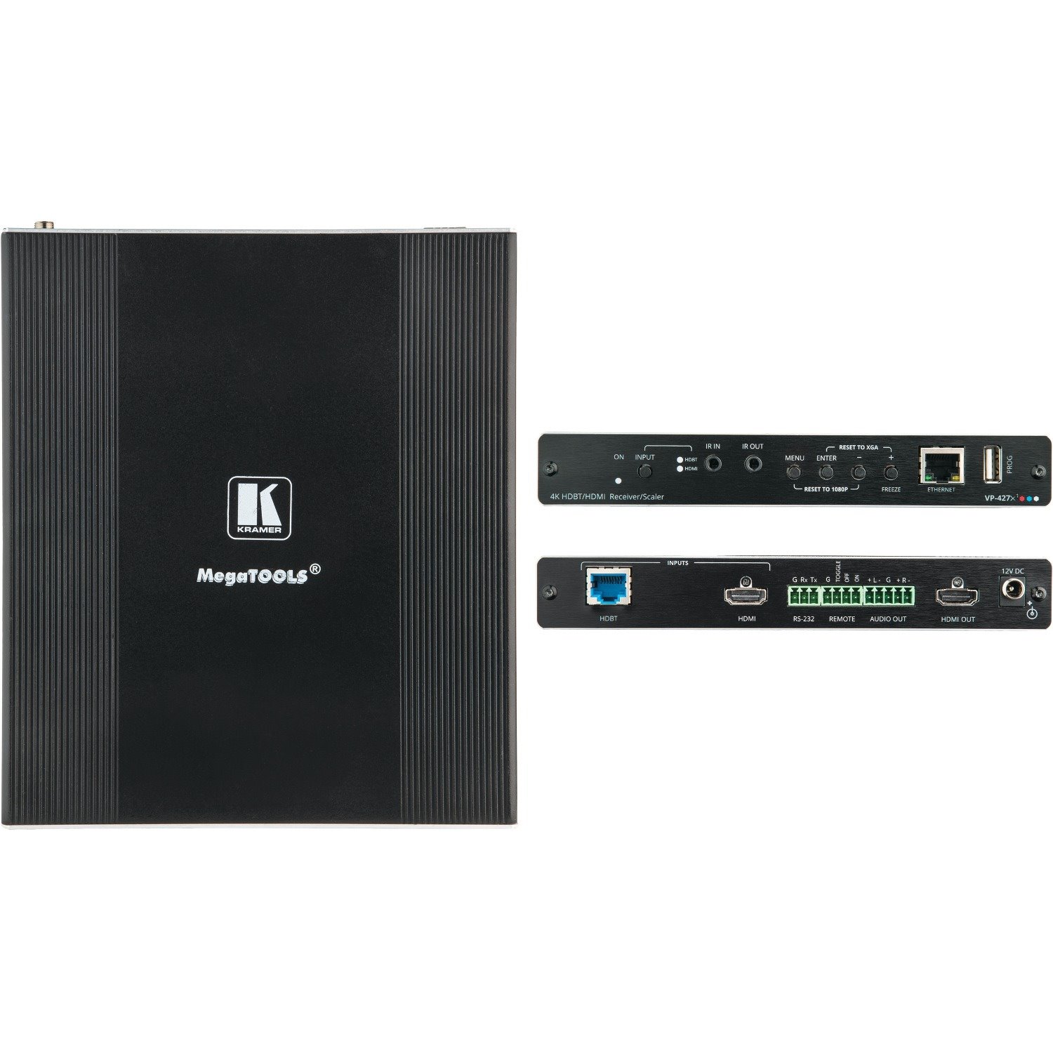 Kramer 4K HDR HDBT Receiver / Scaler Tool with HDBaseT and HDMI Input
