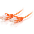 C2G 1ft Cat6 Snagless Unshielded (UTP) Slim Ethernet Cable - Cat6 Network Patch Cable - PoE - Orange