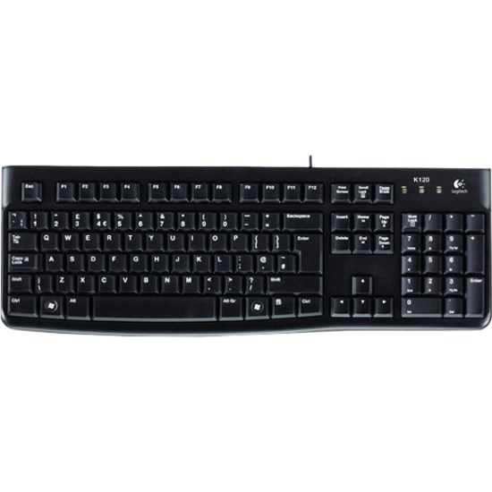 Logitech K120 Keyboard - Cable Connectivity - USB Interface