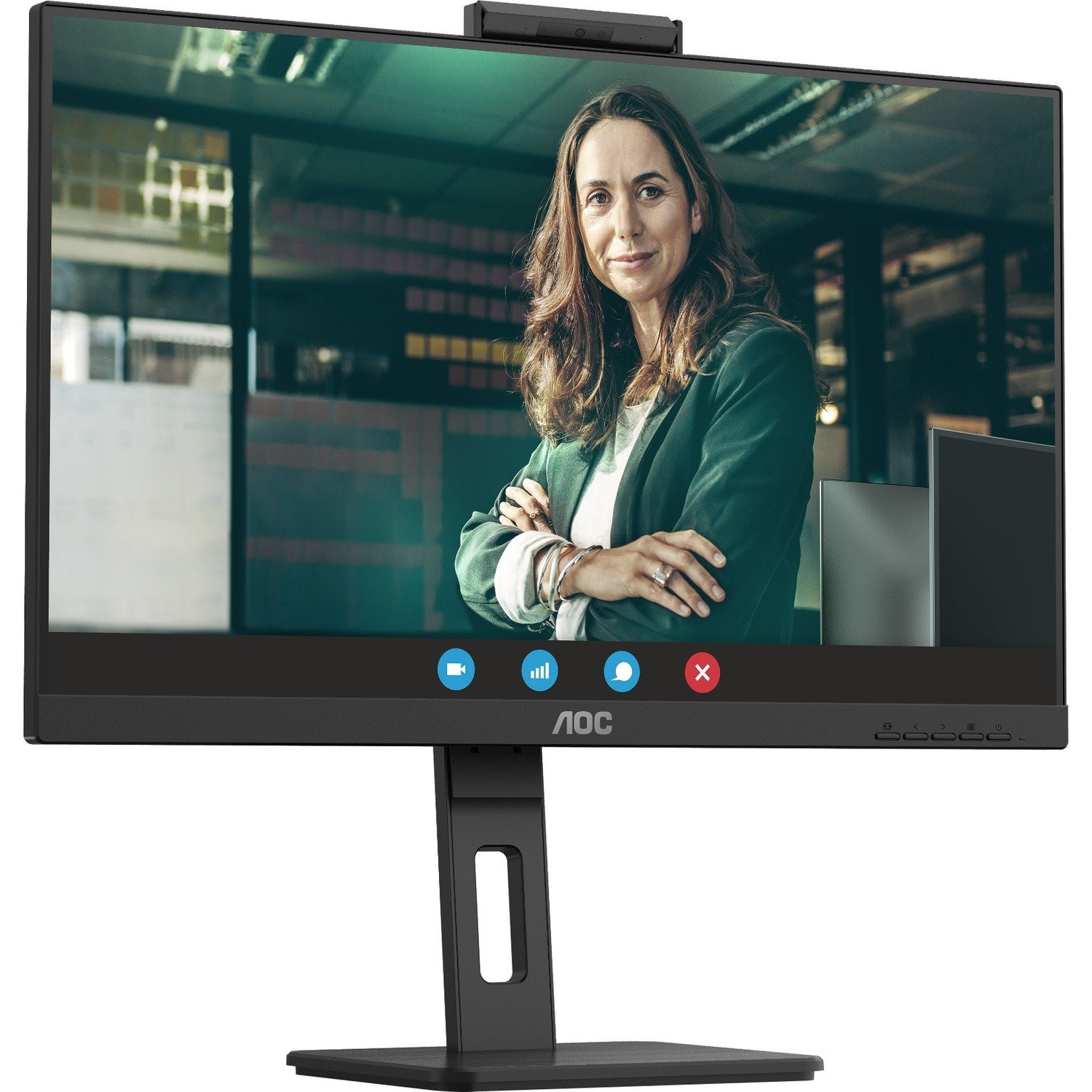 AOC Q27P3CW 27" Class Webcam UW-UXGA LCD Monitor - 16:9 - Textured Black