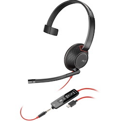 Poly Blackwire C5210 Wired On-ear, Over-the-head Mono Headset - Black