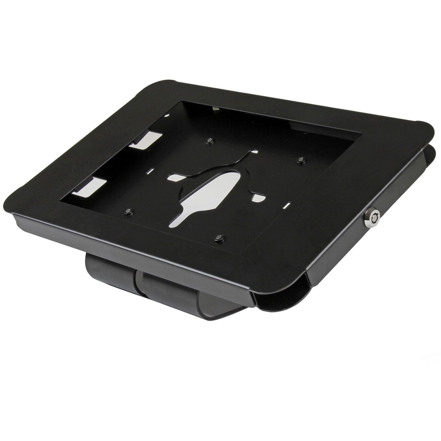 StarTech.com Secure Tablet Stand - Security lock protects your tablet from theft and tampering - Easy to mount to a desk / table / wall or directly to a VESA compatible monitor mount - Supports iPad and other 9.7" tablets - Steel Construction - Thread the tablet's charge cable through the bottom of the holder