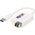 Tripp Lite by Eaton USB 3.0 Multimode Fiber Optic Transceiver Ethernet Adapter, 10/100/1000 Mbps, 1310nm, 550m, LC