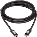 Tripp Lite by Eaton Thunderbolt 3 Passive Cable (M/M) - 20 Gbps, 5A 100W Power Delivery, 4K/60 Hz, 2M (6.56 ft.), Black