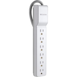 Belkin 6 Outlet Power Strip Surge Protector with 6ft Power Cord - 720 Joules - White