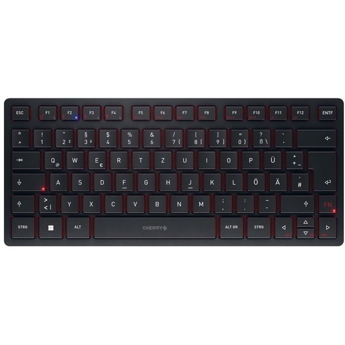 CHERRY KW 9200 MINI Keyboard - Wired/Wireless Connectivity - USB Type C Interface - English (Euro) - Black